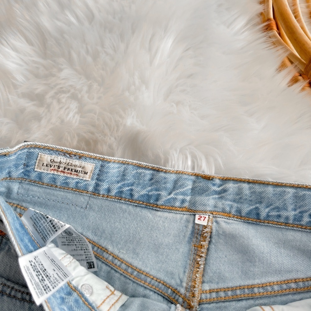 Levi’s Iconic Long Skirt Light Indigo Blue Denim Waist Tie - Picture 8 of 13